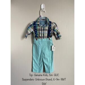 Baby Boy Suspender Pants with button up
